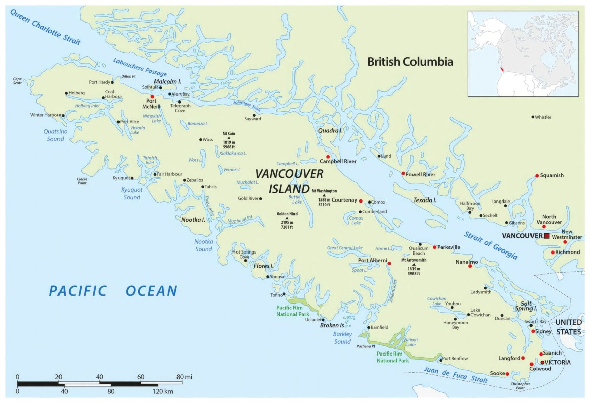 Map of Vancouver Island