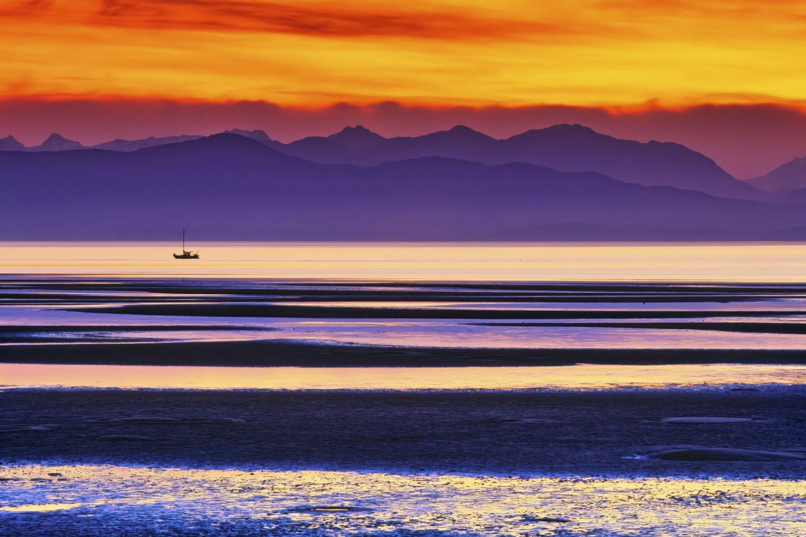 Sunset off the coast in Parksville